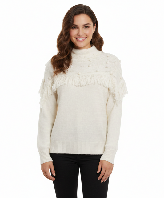 FATE by LFD Cream Cowl-Neck Sweater