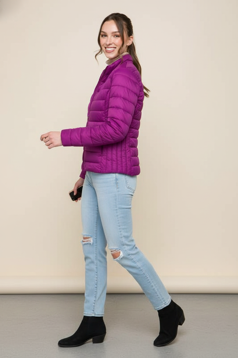 Ultra Lightweight Padded Thermal Zip Up Jacket