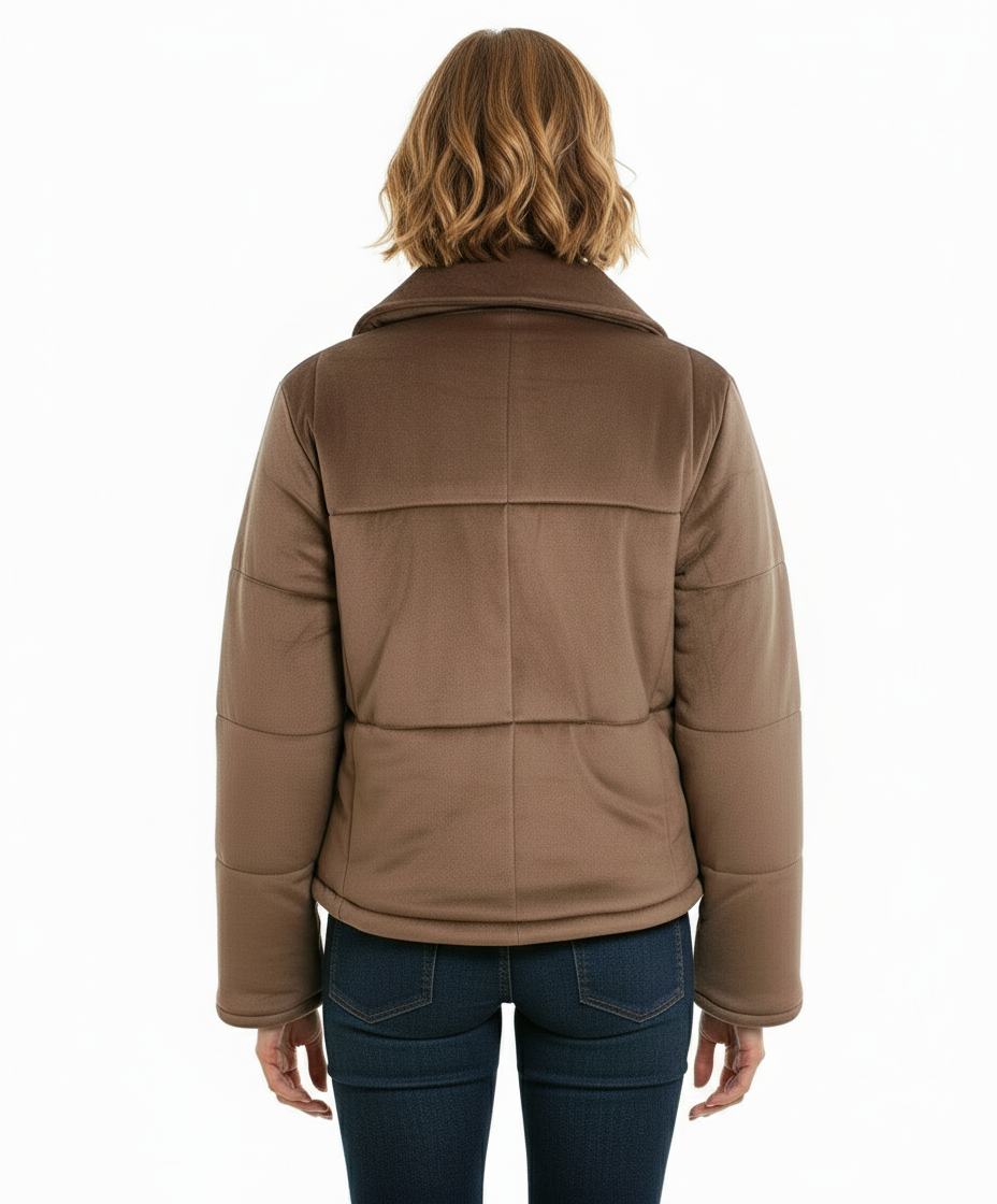 HYFVE Shawl Collar Asymmetrical Puffer Coat