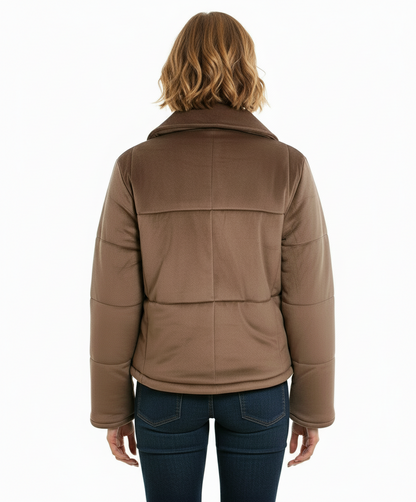 HYFVE Shawl Collar Asymmetrical Puffer Coat