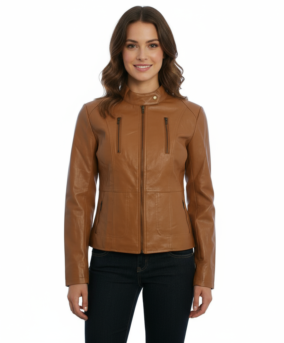 HYFVE Pleather Zip Up Biker Jacket