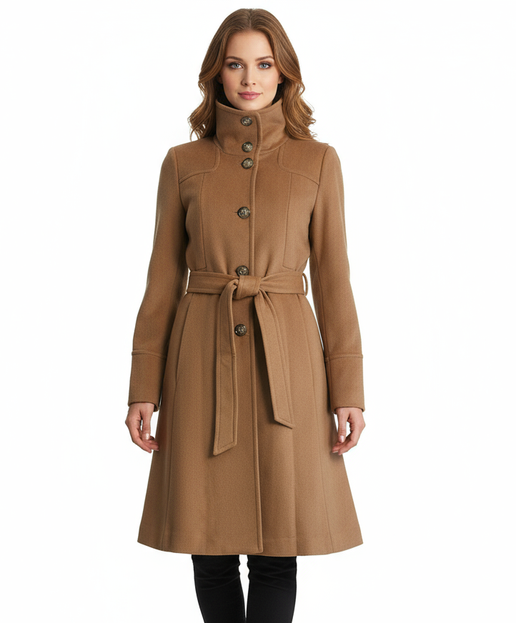 Eliza J Luxe Wool Blend A-Line Coat
