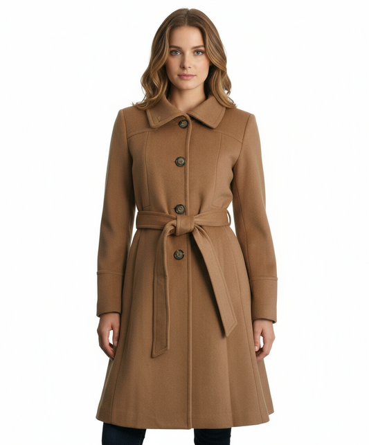 Eliza J Luxe Wool Blend A-Line Coat