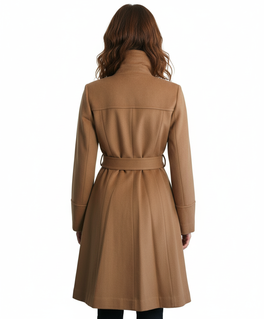 Eliza J Luxe Wool Blend A-Line Coat