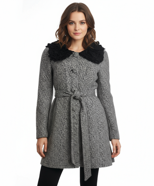 Ryu: Flower Collar Jacket with Waist Tie