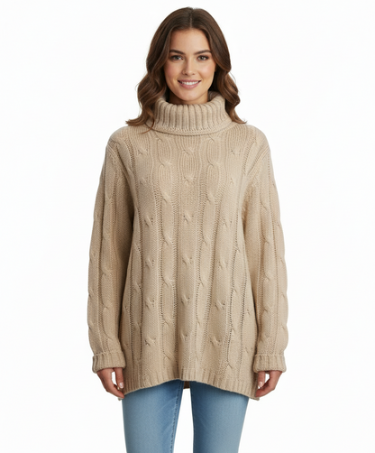 HYFVE Oversized Ribbed Turtleneck Sweater