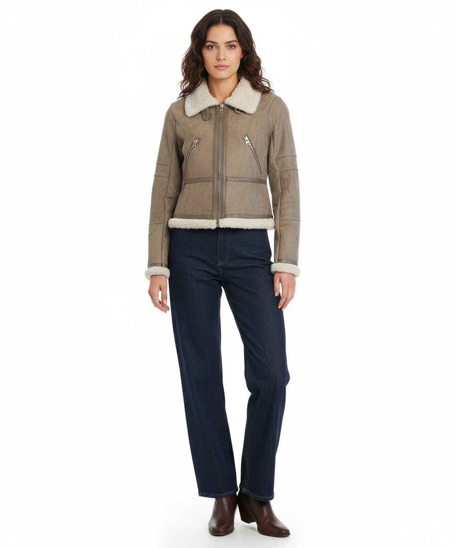 HYFVE Faux Suede Moto Jacket