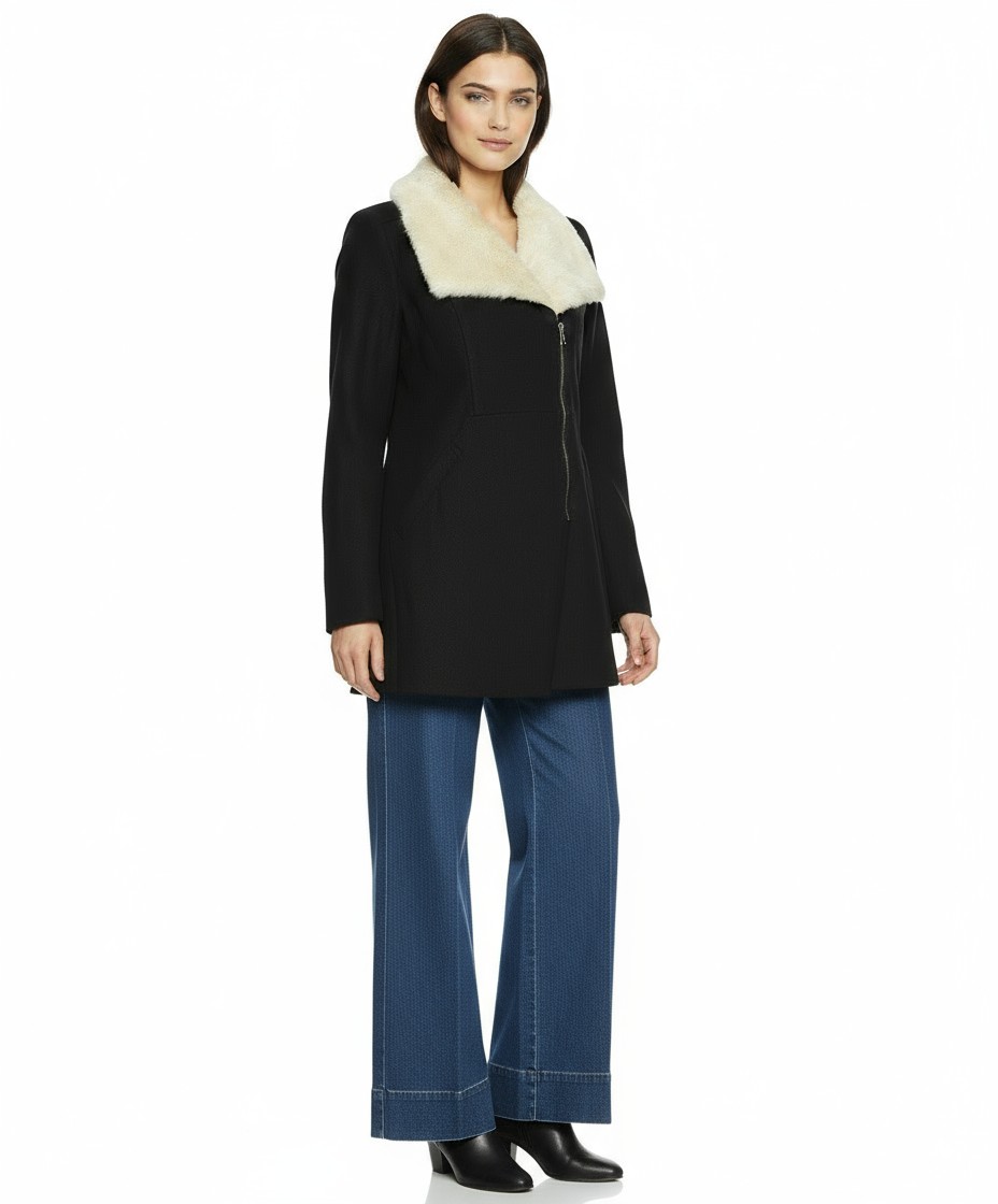 Skies Are Blue Faux Fur Collar Jacket