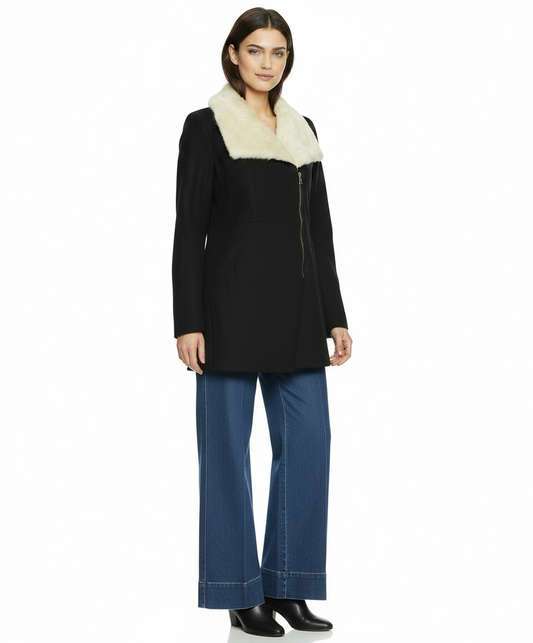 Skies Are Blue Faux Fur Collar Jacket