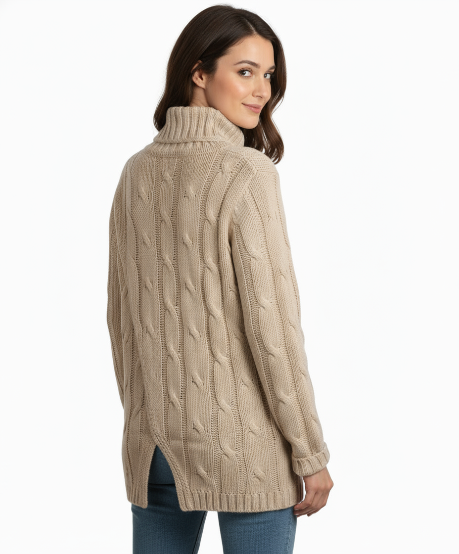 HYFVE Oversized Ribbed Turtleneck Sweater