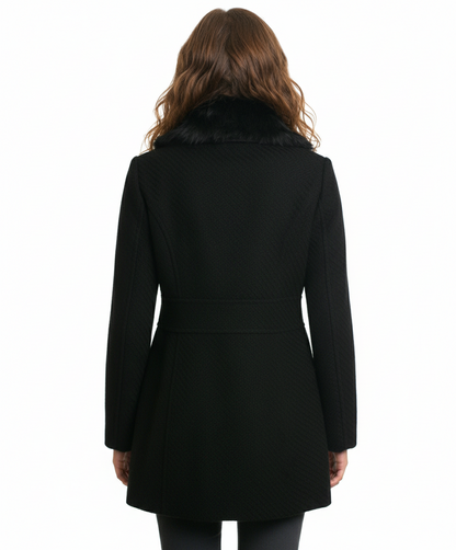 Jessica Simpson Faux Fur Collar Walker Coat