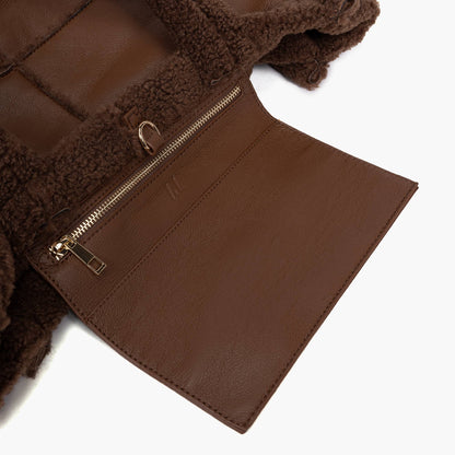 North Everyday Winter Sherpa Tote (Chocolate Brown)
