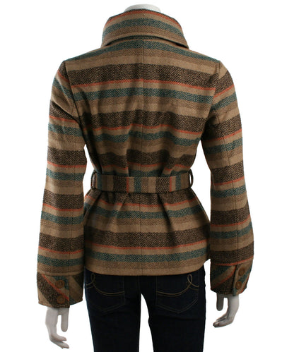 Tulle Fold Over Funnel Collar Coat