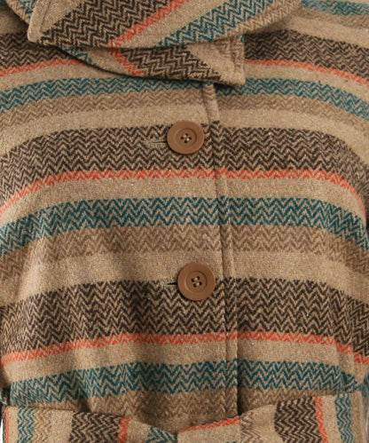 Tulle Fold Over Funnel Collar Coat