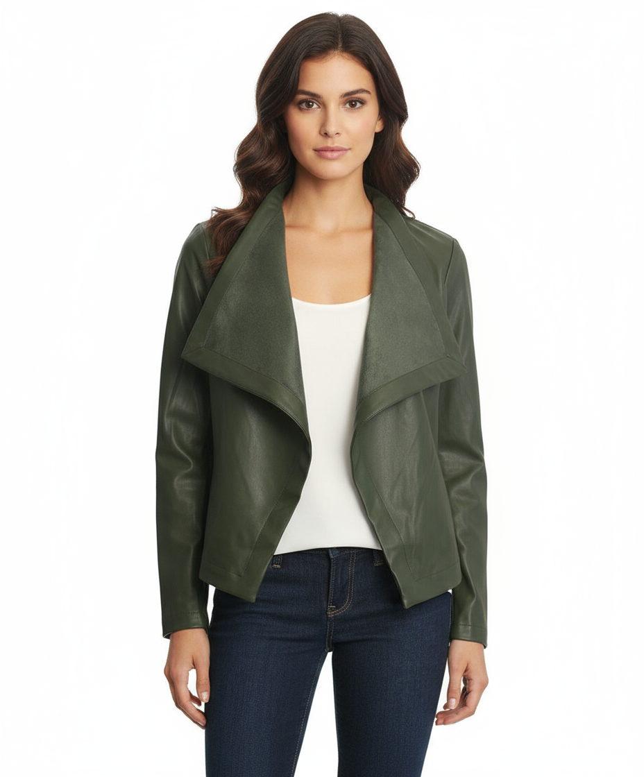 BB Dakota Gracelyn Open Front Faux Leather Jacket