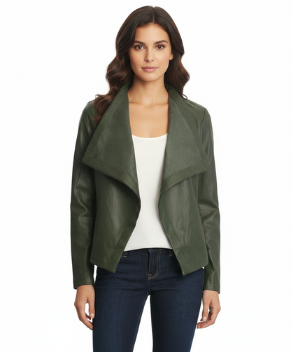 BB Dakota Gracelyn Open Front Faux Leather Jacket