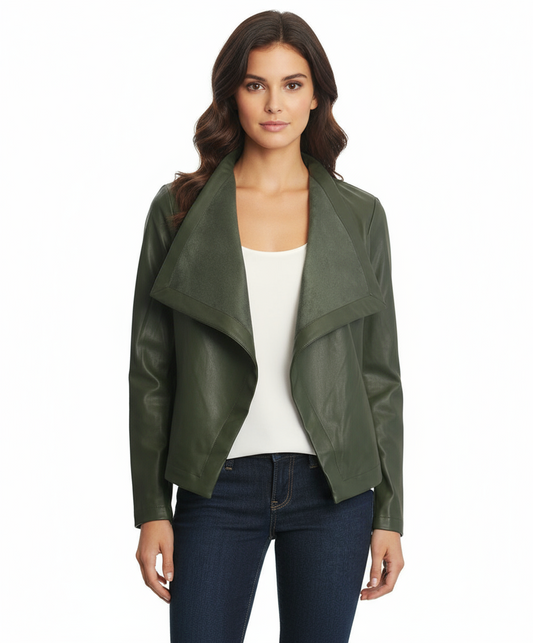 BB Dakota Gracelyn Open Front Faux Leather Jacket