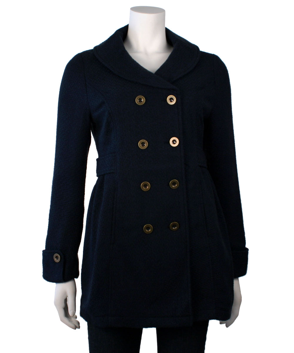 Tulle Double Breasted Coat with Shawl Collar