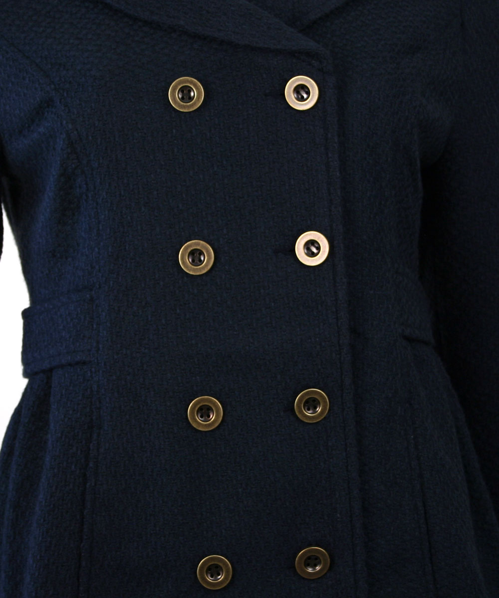 Tulle Double Breasted Coat with Shawl Collar