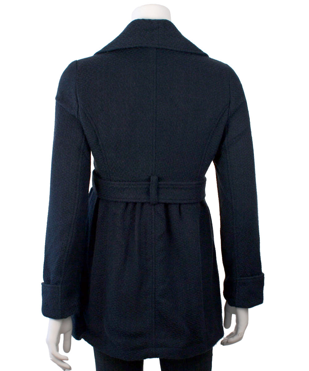 Tulle Double Breasted Coat with Shawl Collar