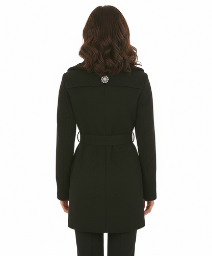 Ci Sono Double Breasted Coat, Black