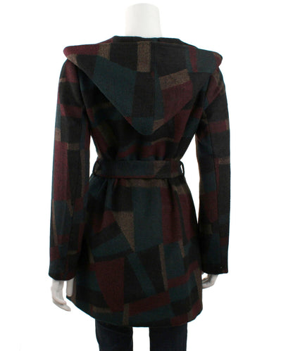 Evette & K Wool Hooded Wrap Coat