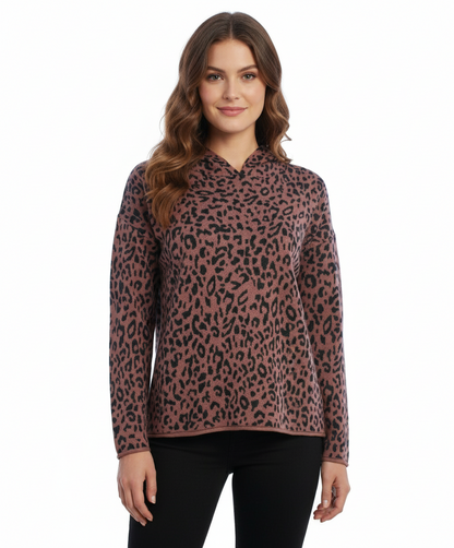 FATE by LFD Leopard Print Hoodie Sweater
