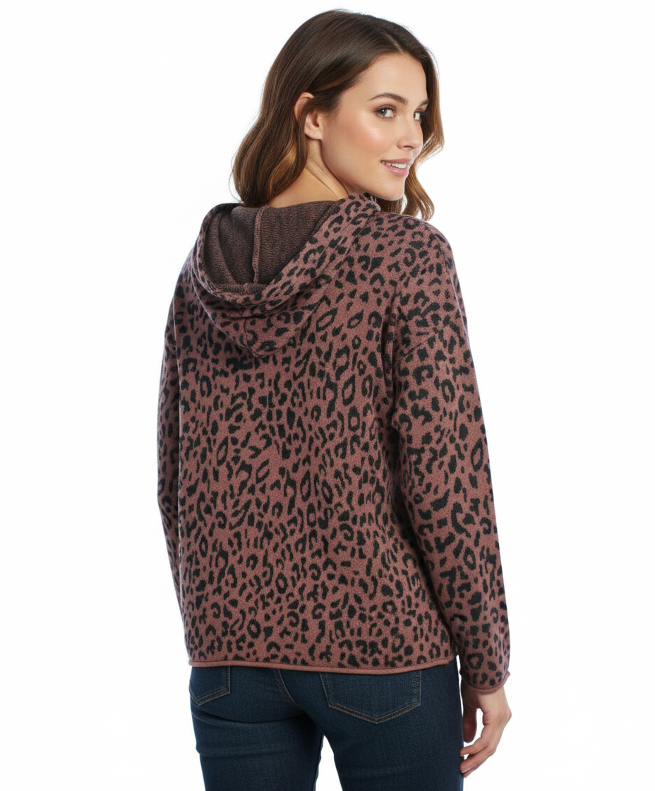 FATE by LFD Leopard Print Hoodie Sweater