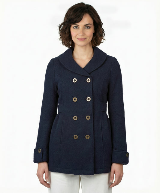 Tulle Double Breasted Coat with Shawl Collar