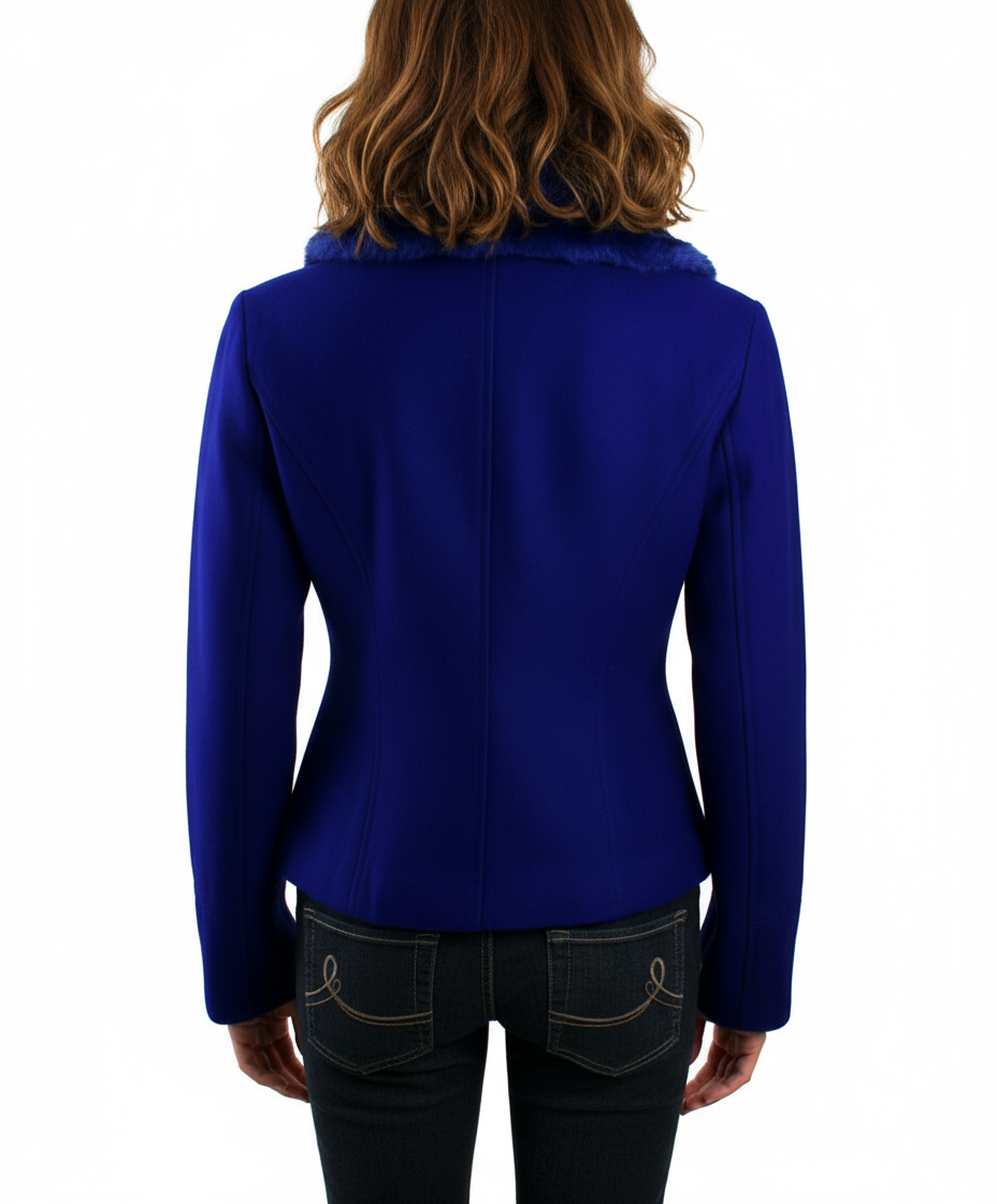 Lucy Paris Faux Fur Collar Moto Jacket