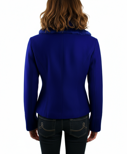 Lucy Paris Faux Fur Collar Moto Jacket