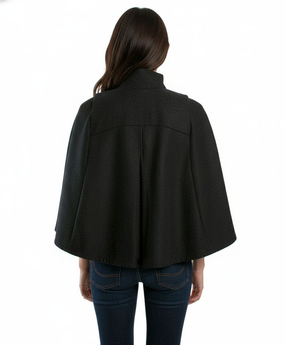 Luii Double Breasted Cape with Tie Belt