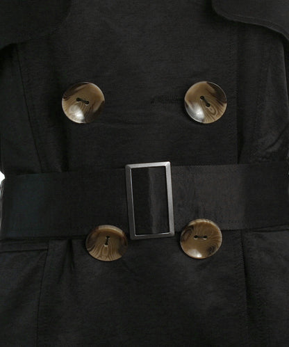 Luii Double Breasted Black Trench Coat