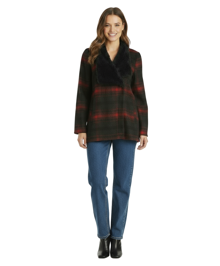 Jack by BB Dakota Rydell Plaid Wool Blend Jacket Wubby Collar