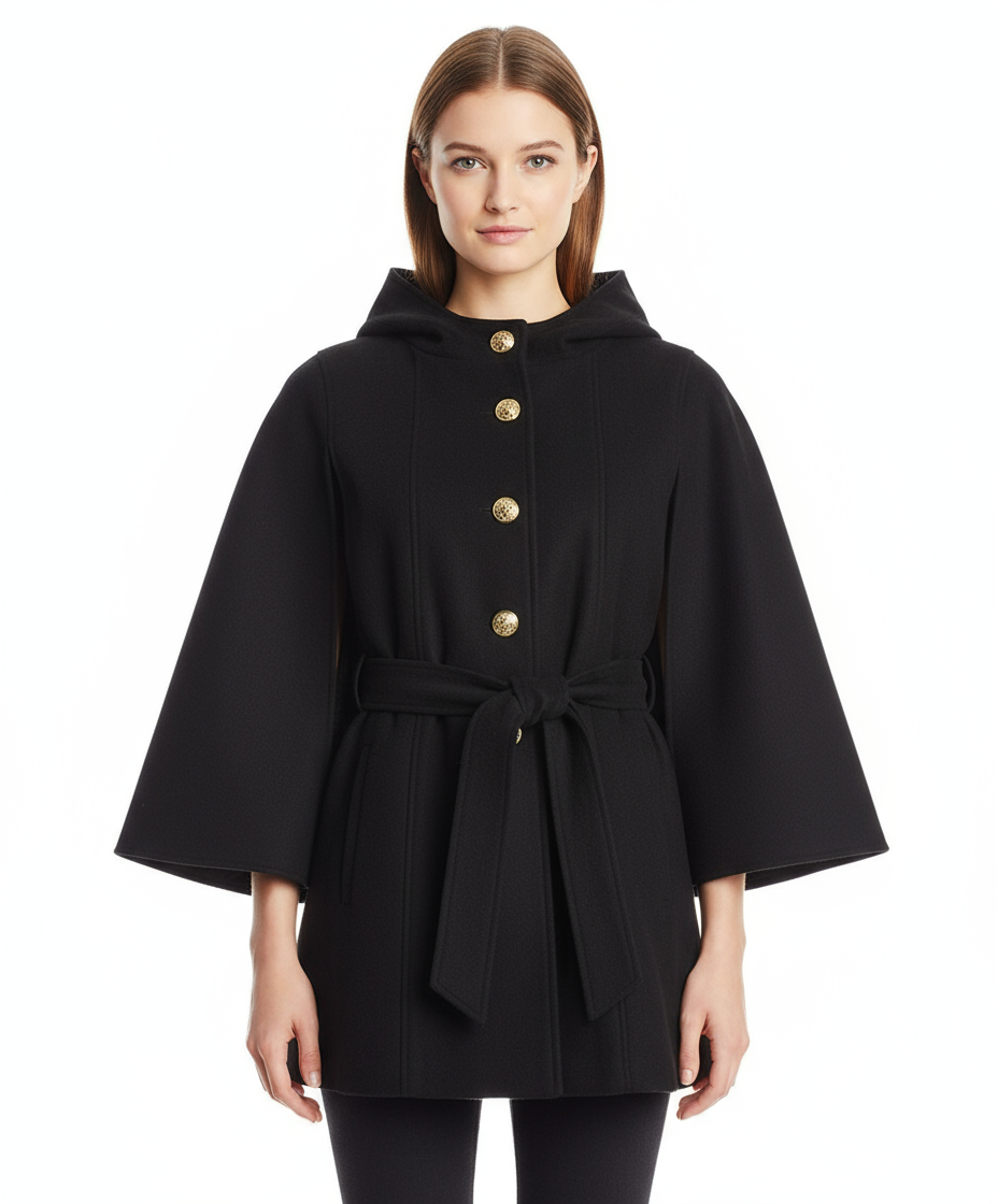 Jessica Simpson Hooded Belted Cape