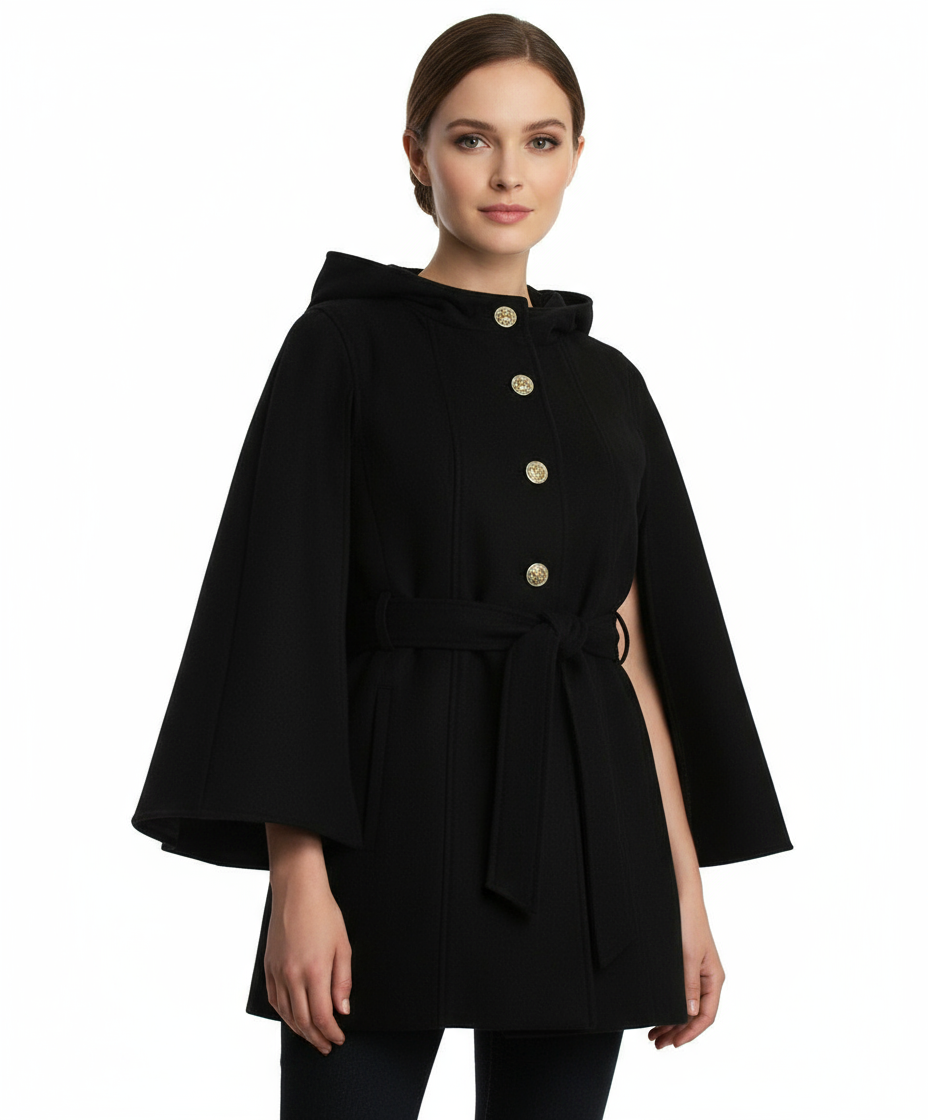 Jessica Simpson Hooded Belted Cape
