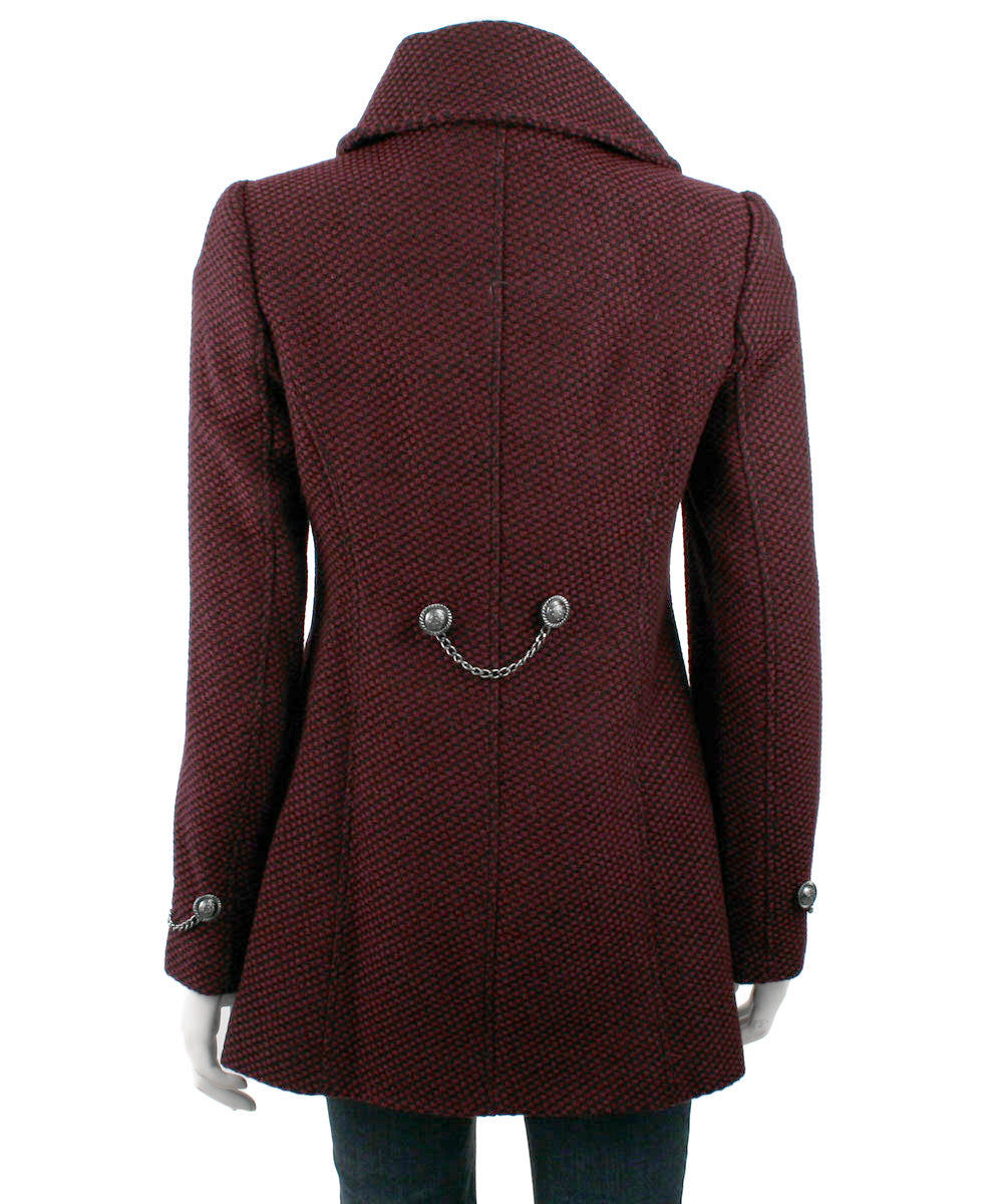 Jessica Simpson Envelope Collar Tweed A-line Coat