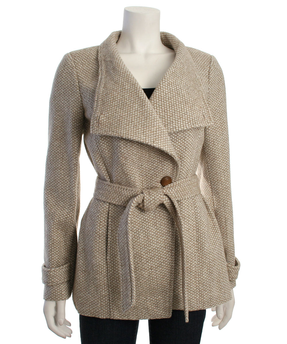 Jessica Simpson Single Breasted Tweed Coat