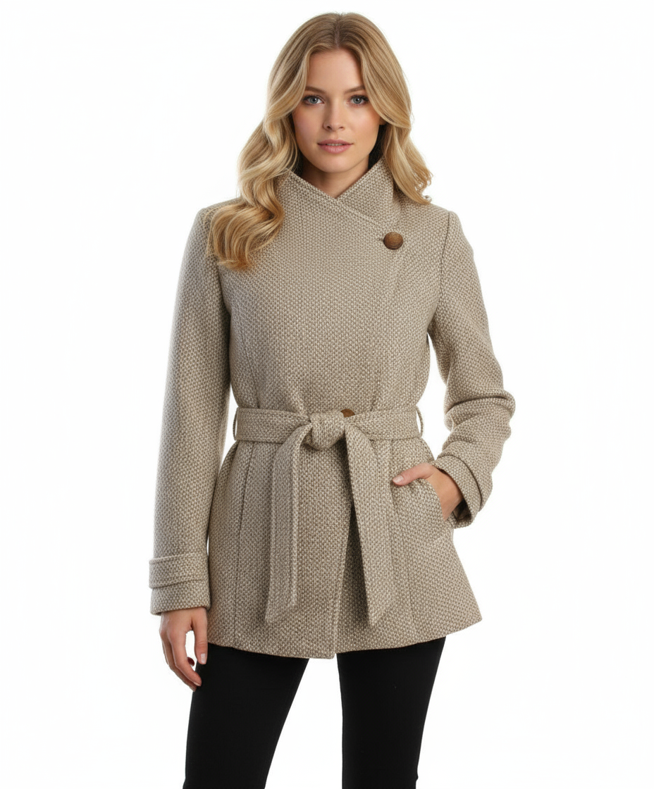 Jessica Simpson Single Breasted Tweed Coat