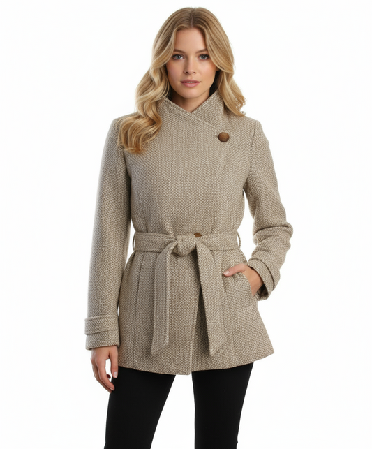 Jessica Simpson Single Breasted Tweed Coat