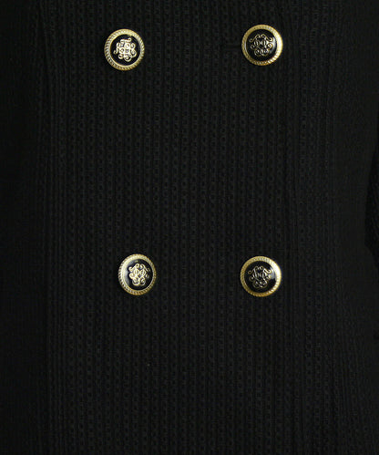 Jessica Simpson Double Breasted Military Style Pea Coat (Black)