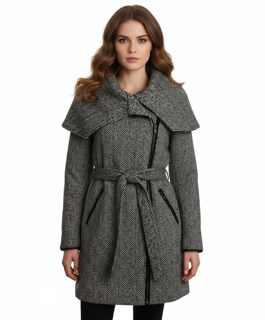 Mo-Ka Asymmetrical Shawl Collar Coat