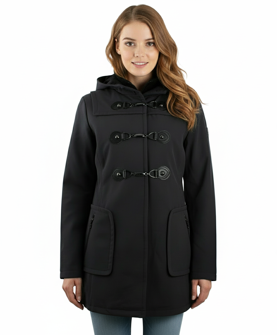Mo-ka Soft-Shell Toggle Hooded Coat