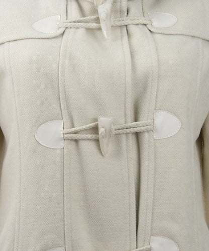 Monoreno Hooded Toggle Button Coat, Off White