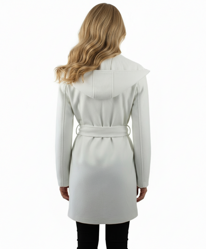 Monoreno Hooded Shawl Collar Wrap Coat