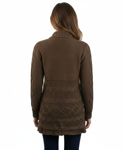 Monoreno Shawl Collar Cable Knit Cardigan