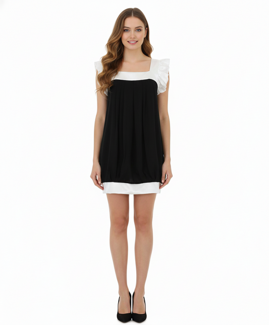 213 Industry Ruffled Black & White Dress