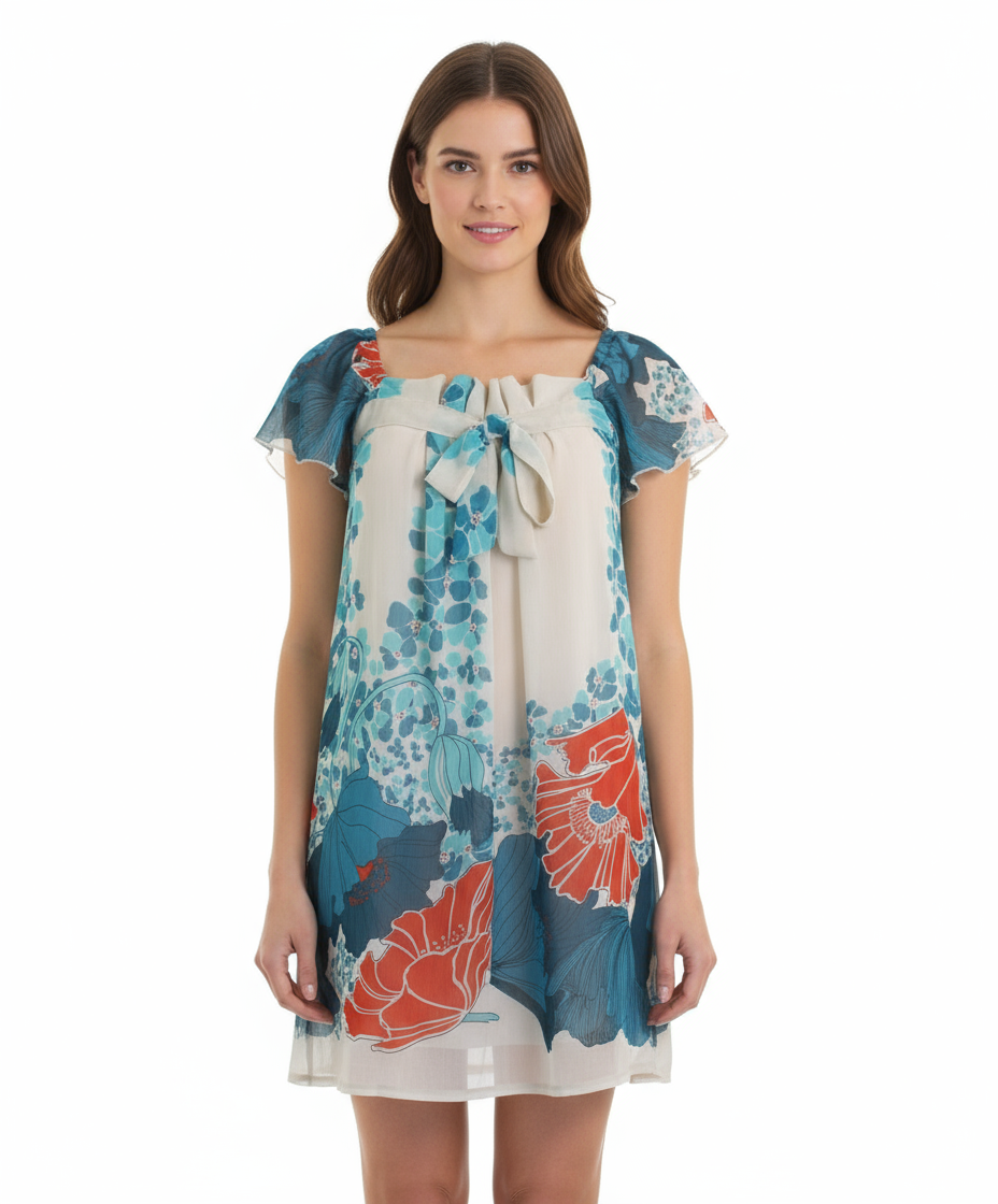 213 Industry Floral Print Dress, Blue
