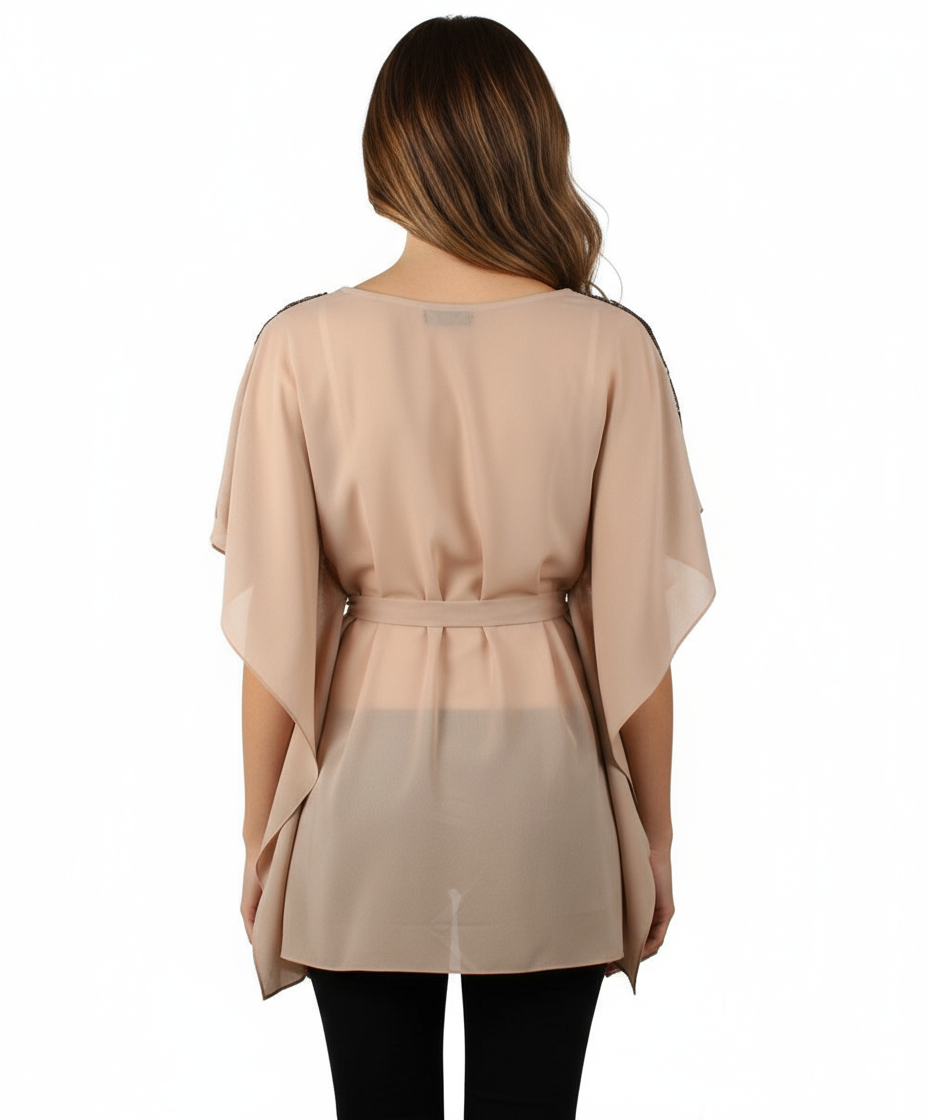 Ryu: Lace Trim Dolman Sleeve Tunic Top