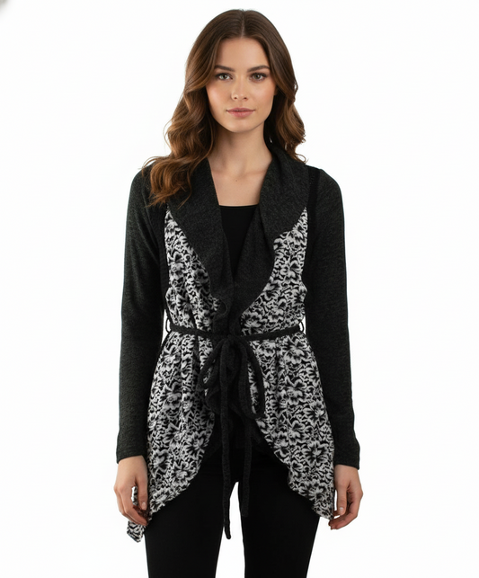 Ryu: Rosette Lace Trim Cardigan